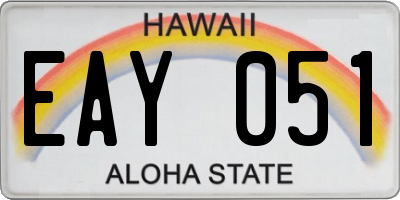 HI license plate EAY051
