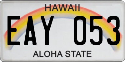 HI license plate EAY053