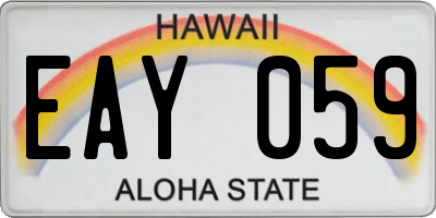 HI license plate EAY059