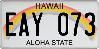 HI license plate EAY073