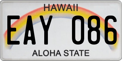 HI license plate EAY086