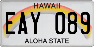 HI license plate EAY089