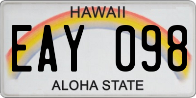 HI license plate EAY098