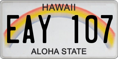 HI license plate EAY107