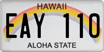 HI license plate EAY110