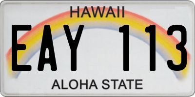 HI license plate EAY113