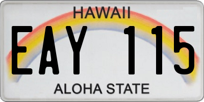 HI license plate EAY115