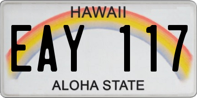 HI license plate EAY117