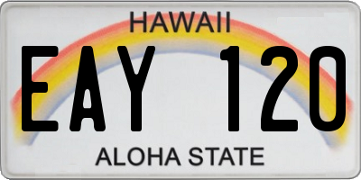 HI license plate EAY120