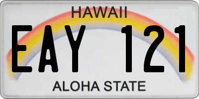 HI license plate EAY121
