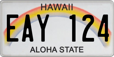 HI license plate EAY124