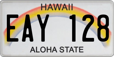 HI license plate EAY128