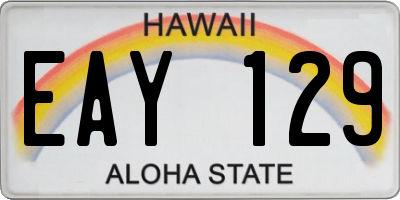 HI license plate EAY129