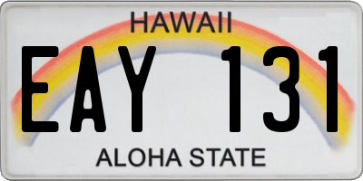 HI license plate EAY131