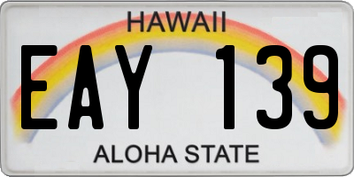 HI license plate EAY139