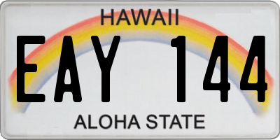 HI license plate EAY144