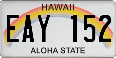 HI license plate EAY152