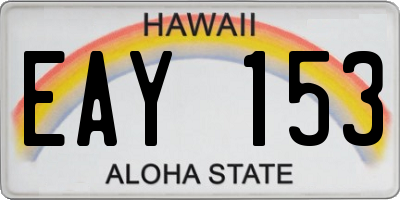 HI license plate EAY153