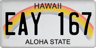 HI license plate EAY167