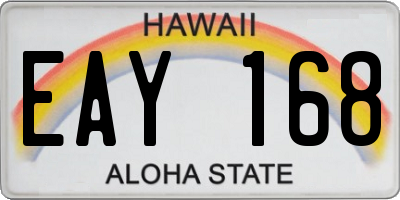 HI license plate EAY168
