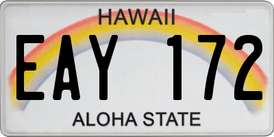 HI license plate EAY172