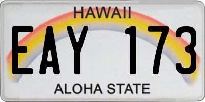 HI license plate EAY173