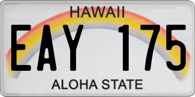 HI license plate EAY175