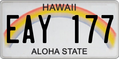 HI license plate EAY177