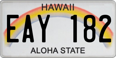 HI license plate EAY182