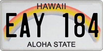 HI license plate EAY184