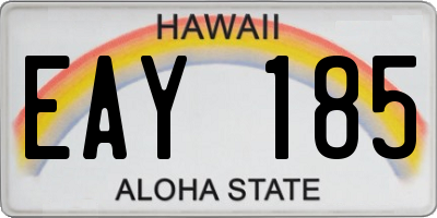 HI license plate EAY185