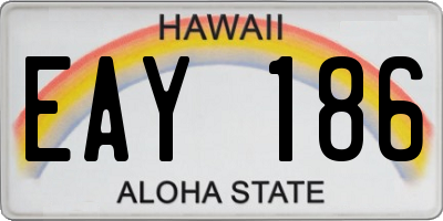 HI license plate EAY186