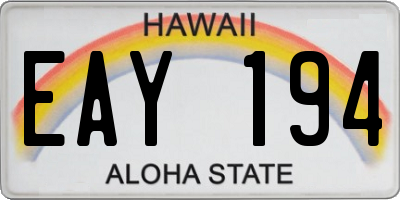 HI license plate EAY194