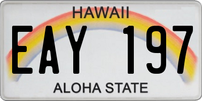 HI license plate EAY197