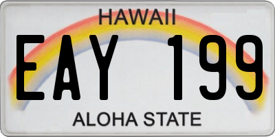HI license plate EAY199