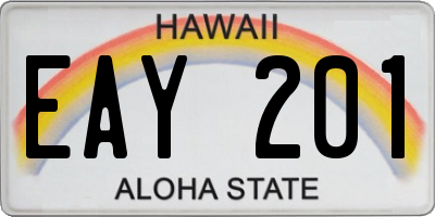 HI license plate EAY201