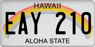 HI license plate EAY210