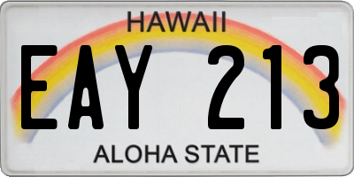 HI license plate EAY213