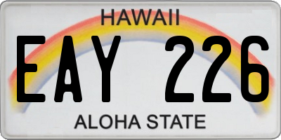 HI license plate EAY226