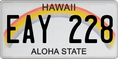 HI license plate EAY228