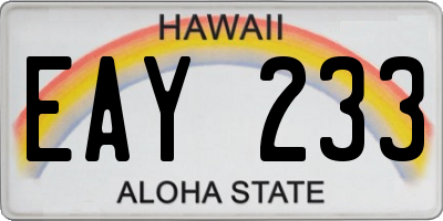 HI license plate EAY233