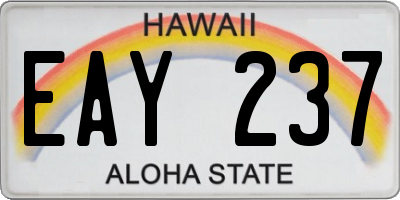 HI license plate EAY237