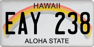HI license plate EAY238