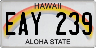HI license plate EAY239