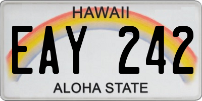 HI license plate EAY242