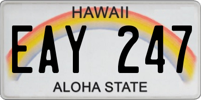 HI license plate EAY247