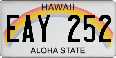 HI license plate EAY252