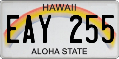 HI license plate EAY255