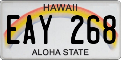 HI license plate EAY268