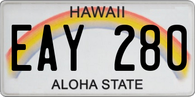 HI license plate EAY280